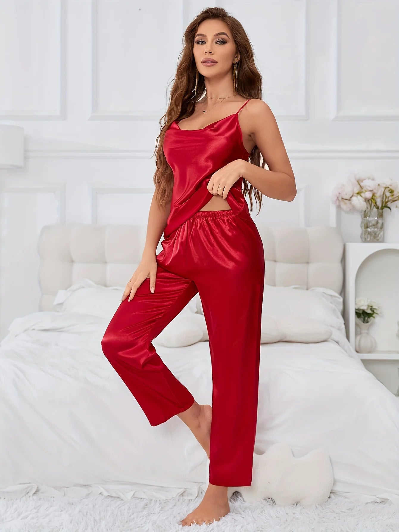 Veronica - Sexy Satin Pajamas Set