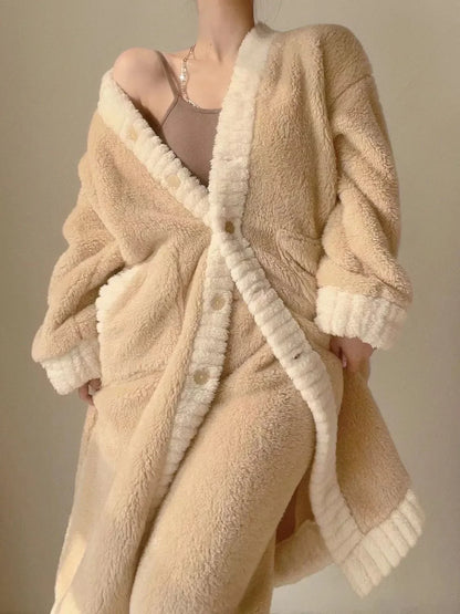 Cecilia - Autumn Winter Coral Velvet Sleepwear