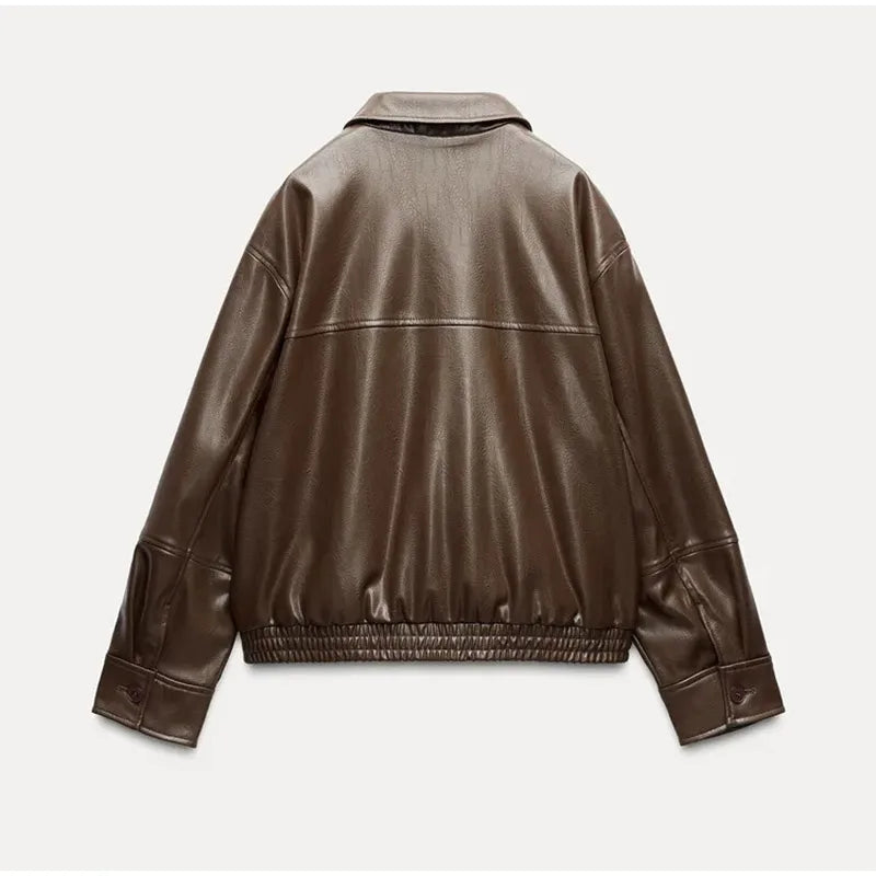 Winta - Chic Cropped Leather Jacket