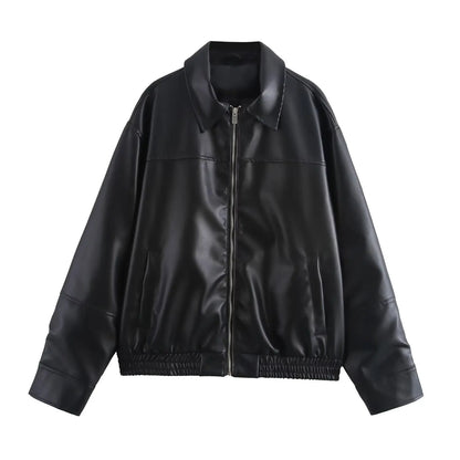 Winta - Chic Cropped Leather Jacket