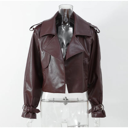 Winta - Chic Cropped Leather Jacket