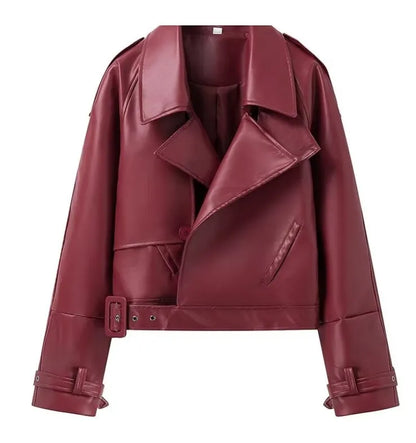 Winta - Chic Cropped Leather Jacket