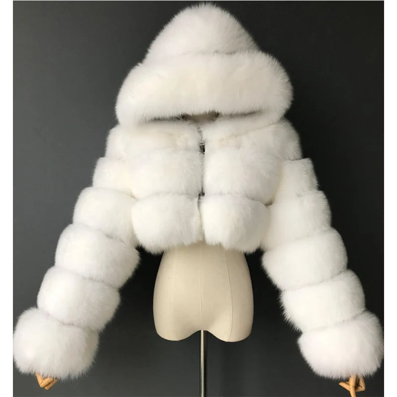 Nuvio -  Faux Fur Cropped Coat
