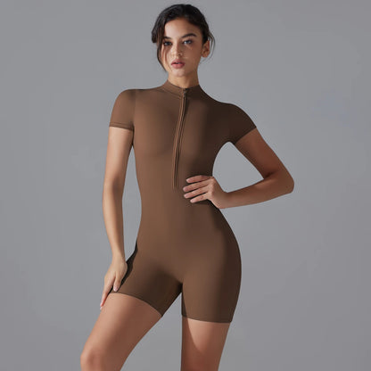 Scarlette - Slim Fit O-Neck Short Top &amp; Elastic Waist Shorts Set