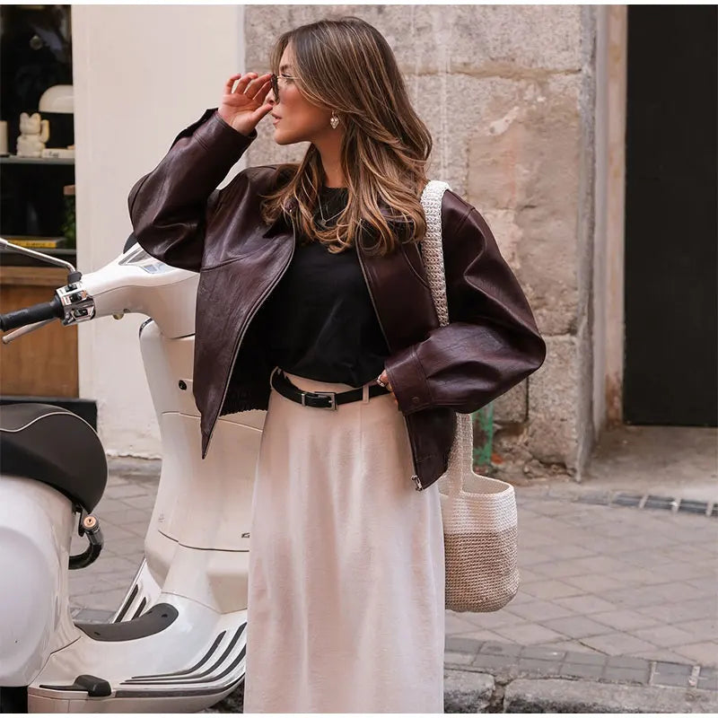 Vera - Fashionable Leather Jacket
