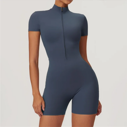 Favy - One-piece yoga suit with stand up collar