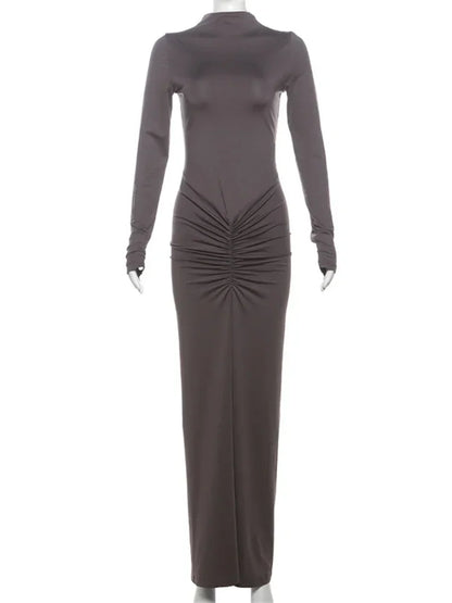 Annie - Pleated Patchwork Long Dress