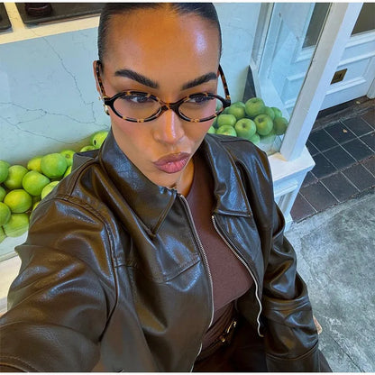 Winta - Chic Cropped Leather Jacket