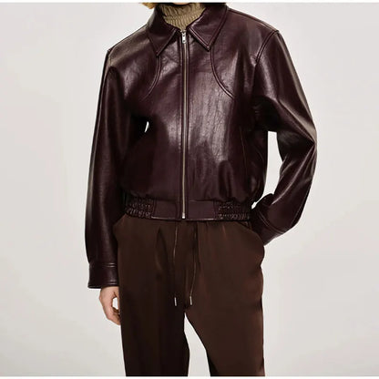 Winta - Chic Cropped Leather Jacket